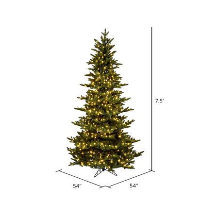 Vickerman 7.5' x 54" Natural Fraser Fir Artificial Christmas Tree Warm White Dura-lit LED Lights