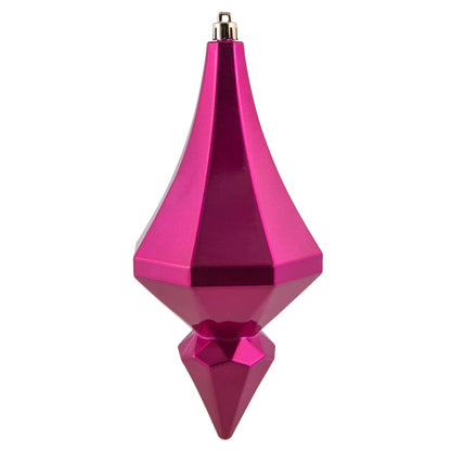 Vickerman 8" Fuchsia Candy Finish Diamond Finial Ornament Pack of 2