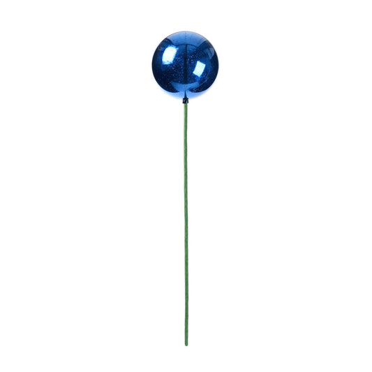 Vickerman 18" x 4" Midnight Blue Mercury Finish Ball Ornament Christmas Pick 6 per Bag