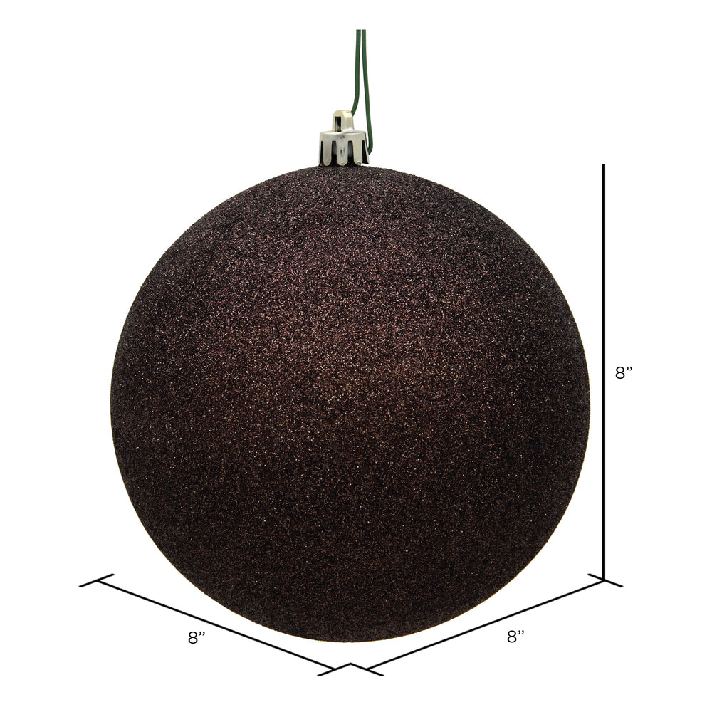 Vickerman 8" Chocolate Glitter Ball Ornament