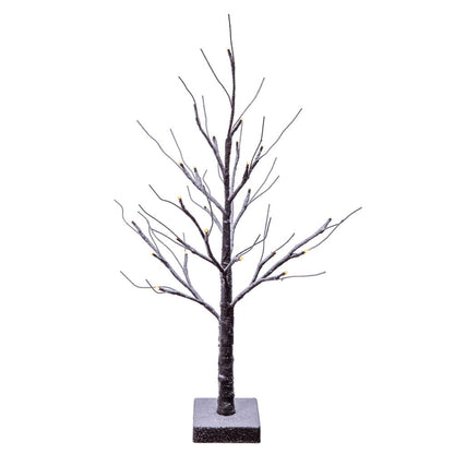 Vickerman 2' Brown Frosted Twig Tree Battery Operated Warm White 3mm Wide Angle LED lights.