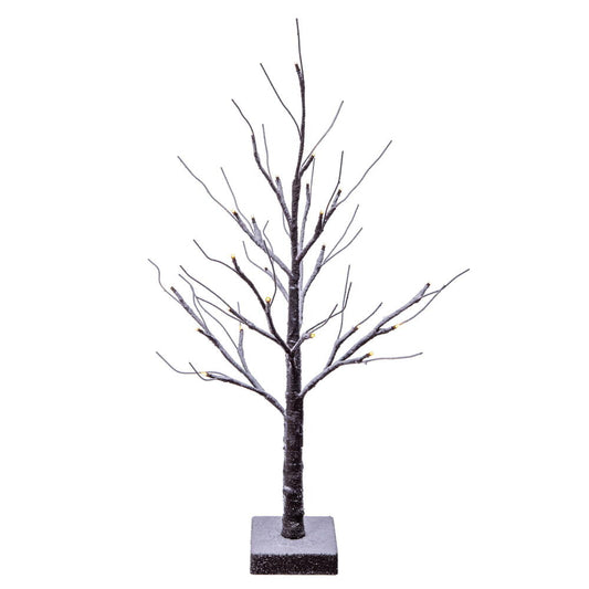 Vickerman 2' Brown Frosted Twig Tree Battery Operated Warm White 3mm Wide Angle LED lights.