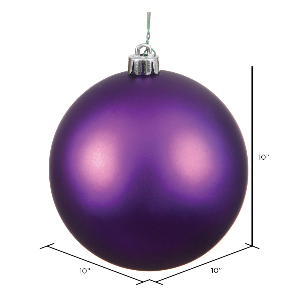 Vickerman 10" Plum Matte Ball Ornament