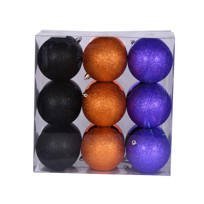 Vickerman 4" Purple Orange and Black Ornament Assortment 18 per box.