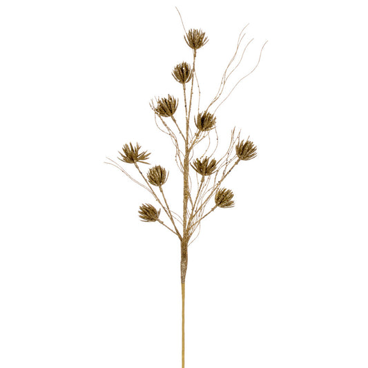 Vickerman 30" Gold Mini Flower Glitter Spray 6 per bag.