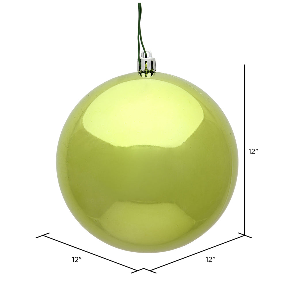 Vickerman 12" Lime Shiny Ball Ornament