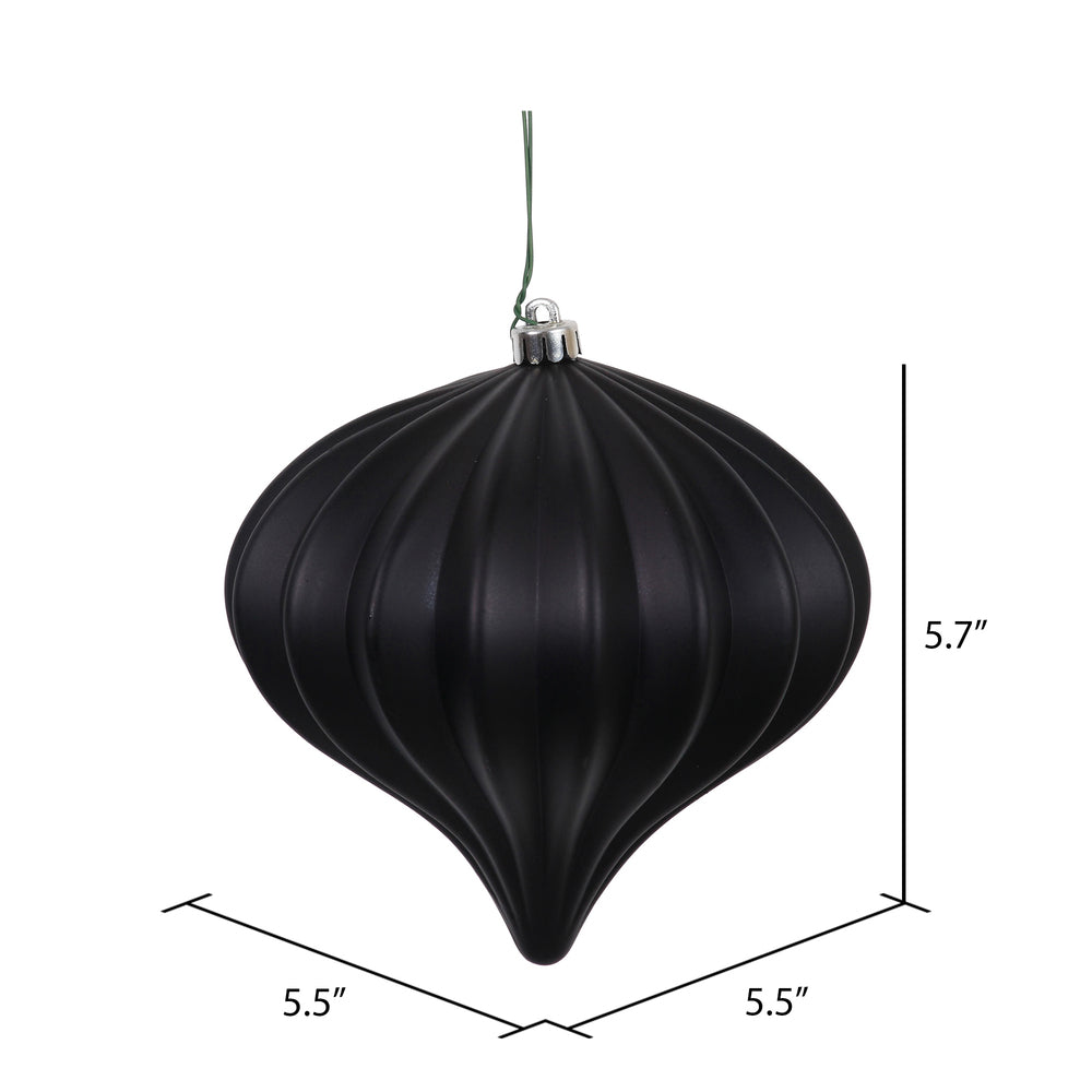Vickerman 5.7" Black Matte Onion Christmas Ornament UV treated Set of 3