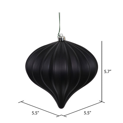 Vickerman 5.7" Black Matte Onion Christmas Ornament UV treated Set of 3