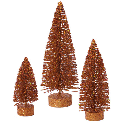Vickerman 5"/7"/9" Copper Glitter Oval Artificial Christmas Tree Unlit