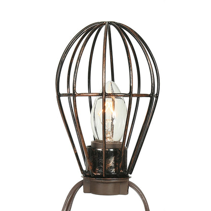 Vickerman 10Lt C7 Clear Bulb with Copper Metal Lamp Cage Set UL Brown Wire with 24" Spacing  20' Long