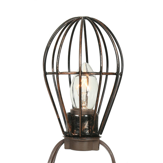 Vickerman 10Lt C7 Clear Bulb with Copper Metal Lamp Cage Set UL Brown Wire with 24" Spacing  20' Long