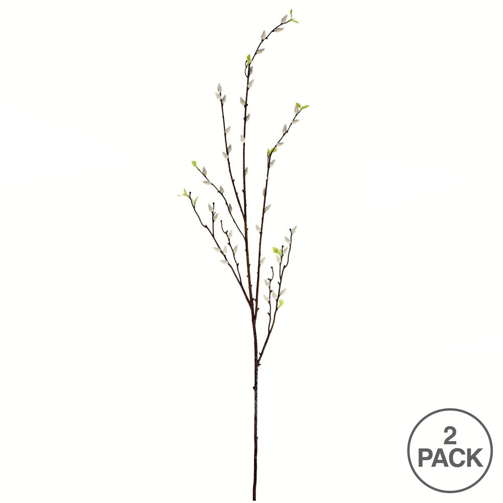 Vickerman 53" Artificial Goat Willow Spray. Includes 2 sprays per pack.