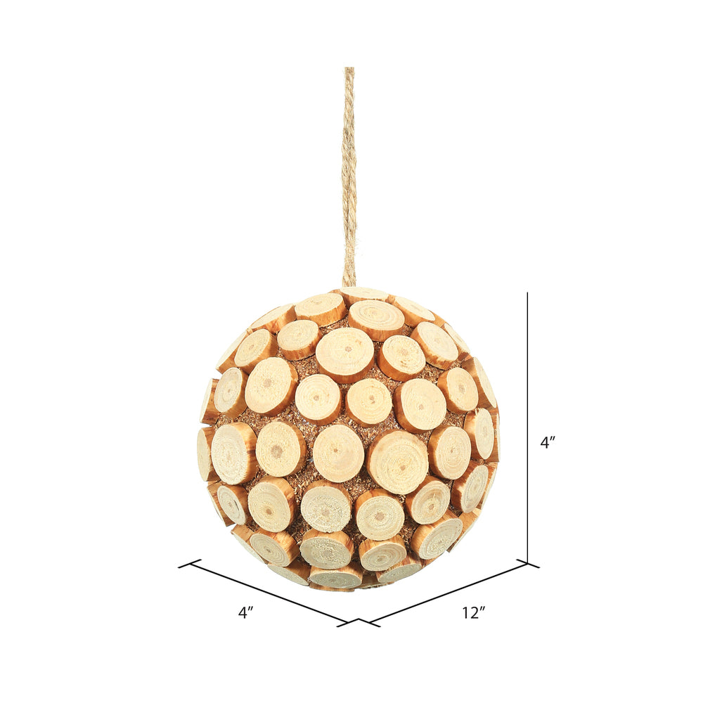 Vickerman 4" Pine Chip Ball Ornament 3 per Box