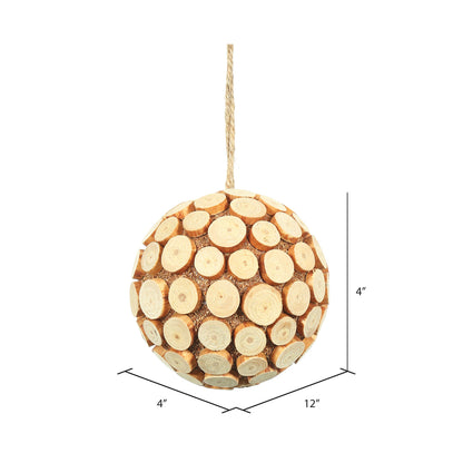 Vickerman 4" Pine Chip Ball Ornament 3 per Box