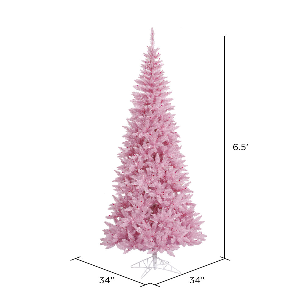 Vickerman 6.5' Pink Fir Slim Artificial Christmas Tree Unlit
