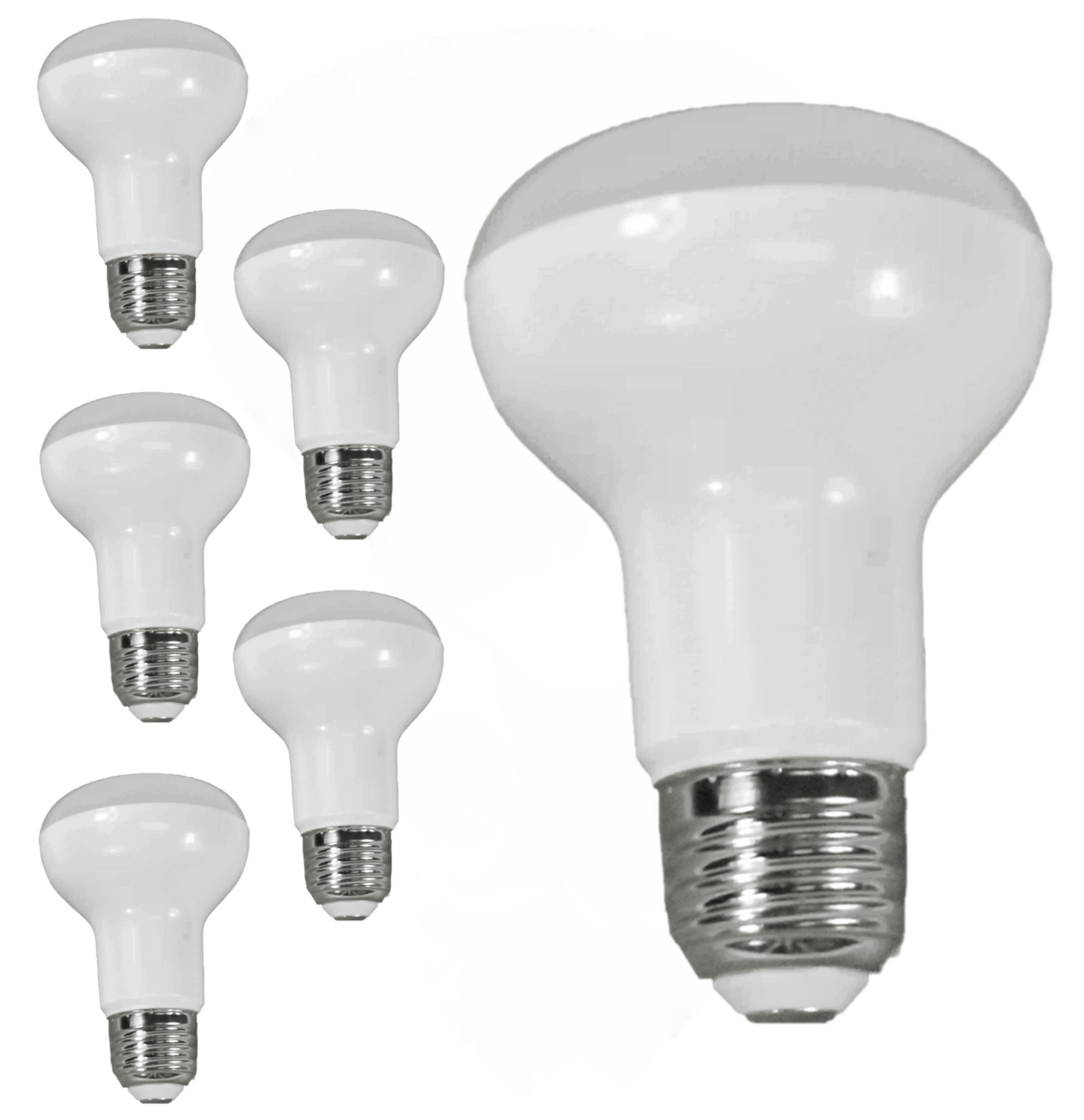 Damar R20 LED Flood Light Bulb 7.5W 525 Lumen E26 Medium Base 5000K Bright White for Office Home Recessed and Track Lighting Ceiling 120V 120° Beam Angle White Finish Pack of 6