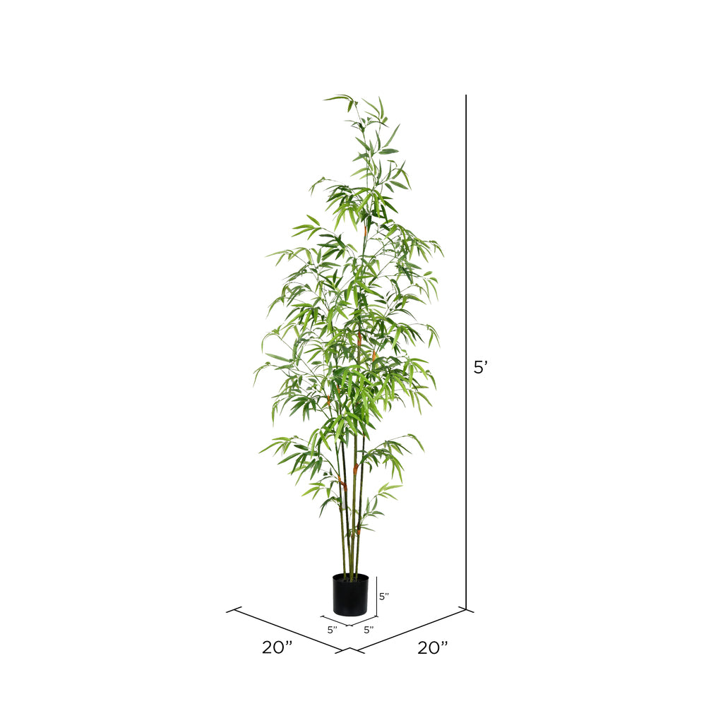 Vickerman 5' Artificial Potted Mini Bamboo Tree.