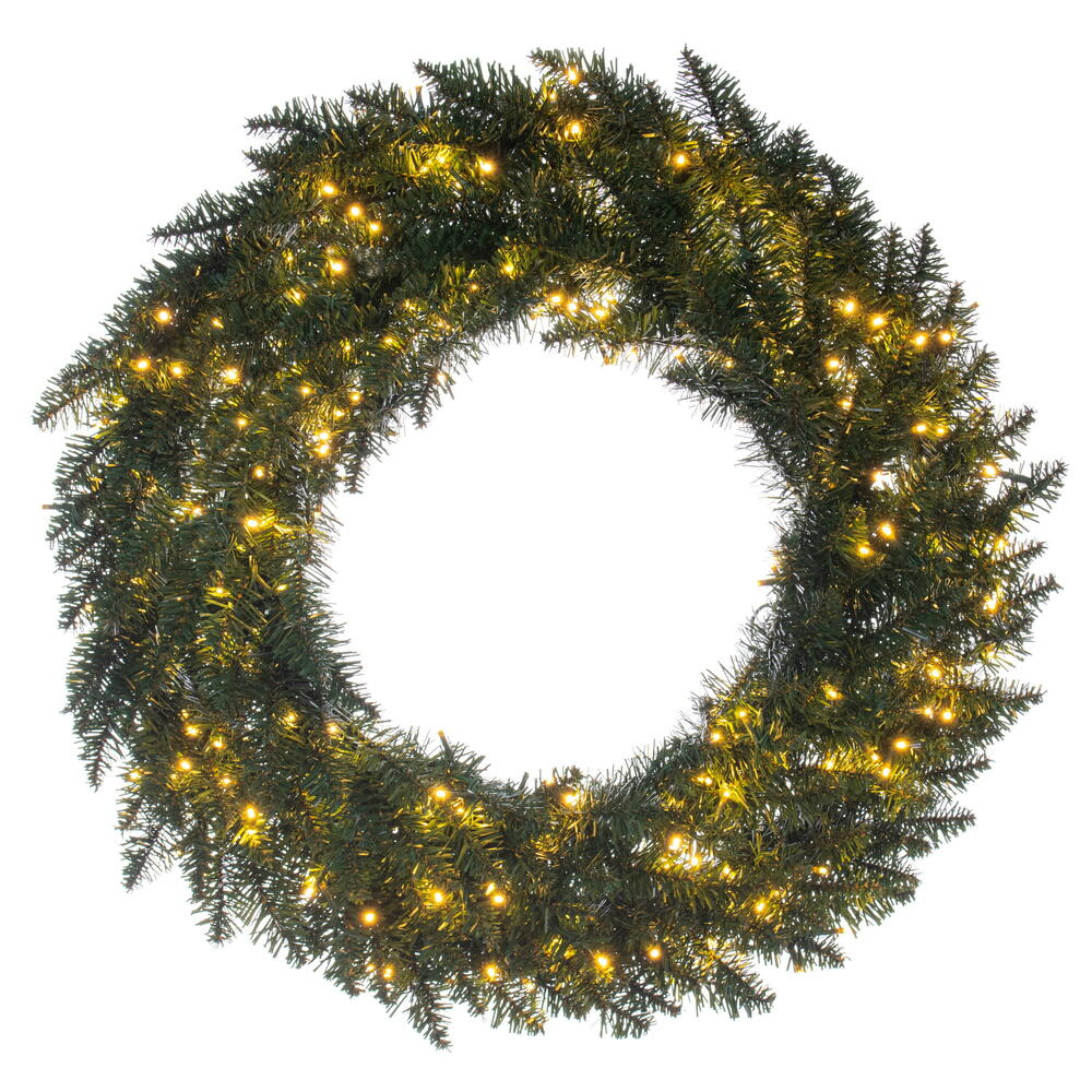 Vickerman 30" Camdon Fir Artificial Pre-Lit Wreath Warm White 3mm Low Voltage LED Wide Angle Lights.