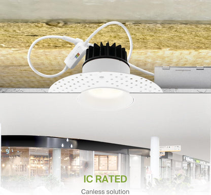 ASD Lighting LED Trimless Downlight Round 3.5inch 12W 120V Triac 2700/3000/3500/4000/5000K White ETL Energy Star