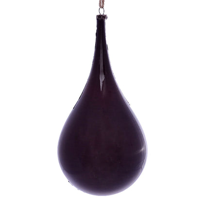 Vickerman 4" Burgundy Wood Grain Teardrop Christmas Ornament Pack of 2