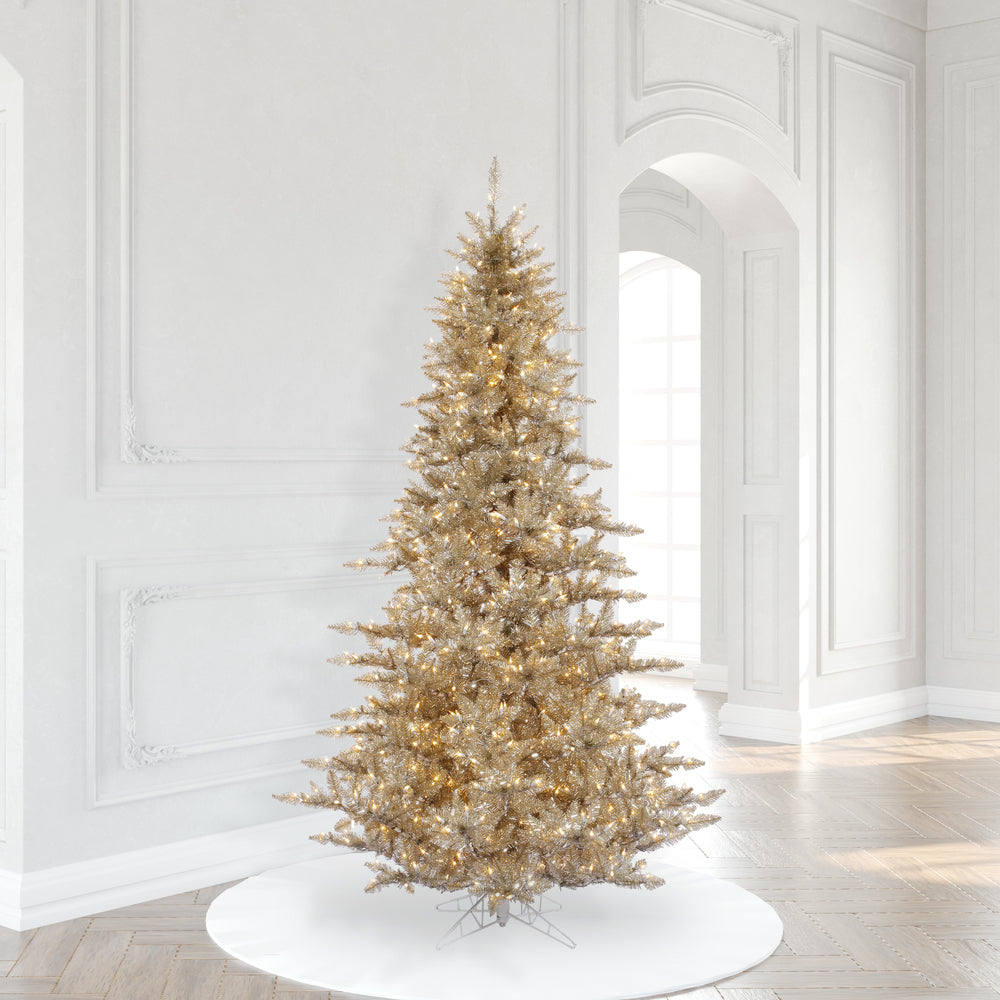 Vickerman 7.5' Champagne Fir Artificial Christmas Tree Warm White Dura-lit LED Lights