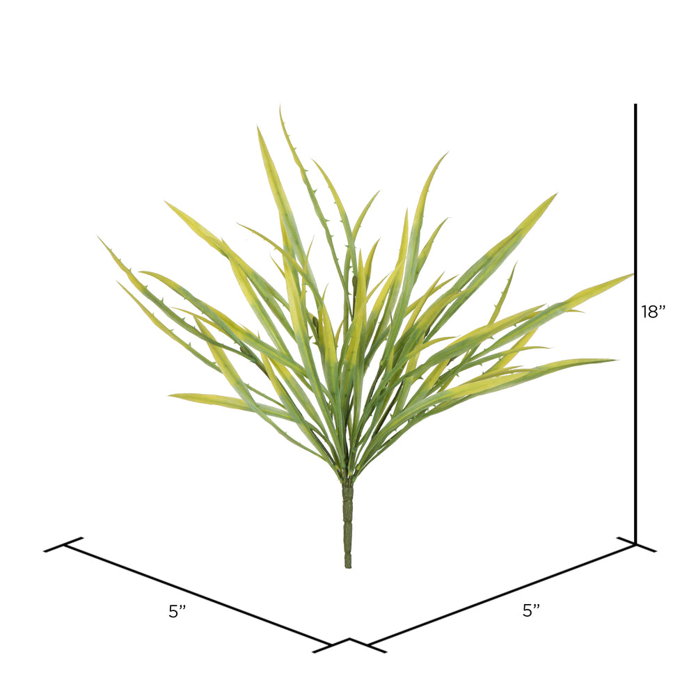 Vickerman 18" Artificial Green Spiked Grass Spray. Includes 2 sprays per pack.