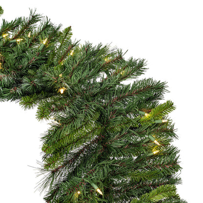 Vickerman 9' x 14" Bangor Mixed Pine Artificial Christmas Garland Warm White LED Lights