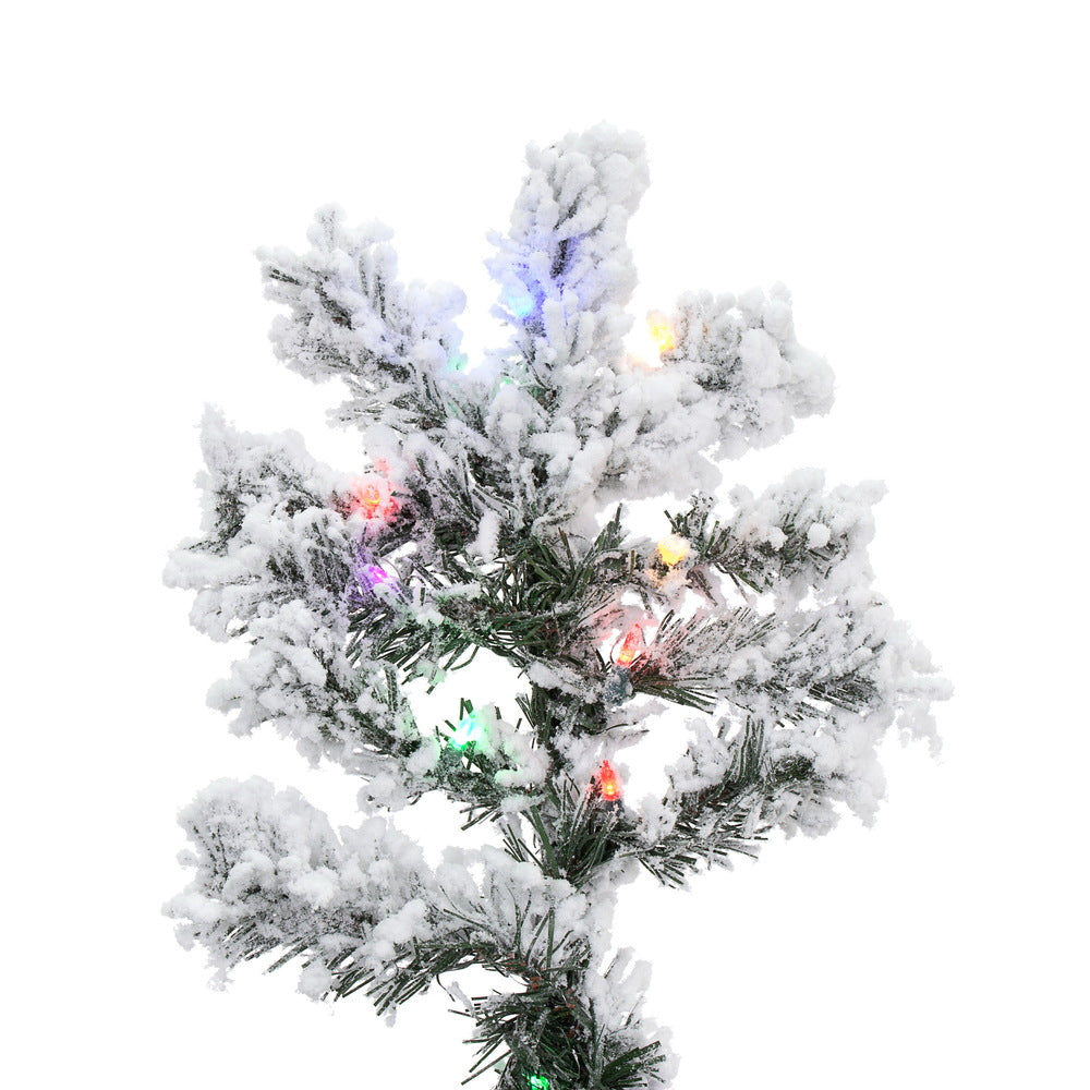 Vickerman 9' Flocked Alaskan Pine Artificial Christmas Tree Multi-Colored LED Dura-Lit lights