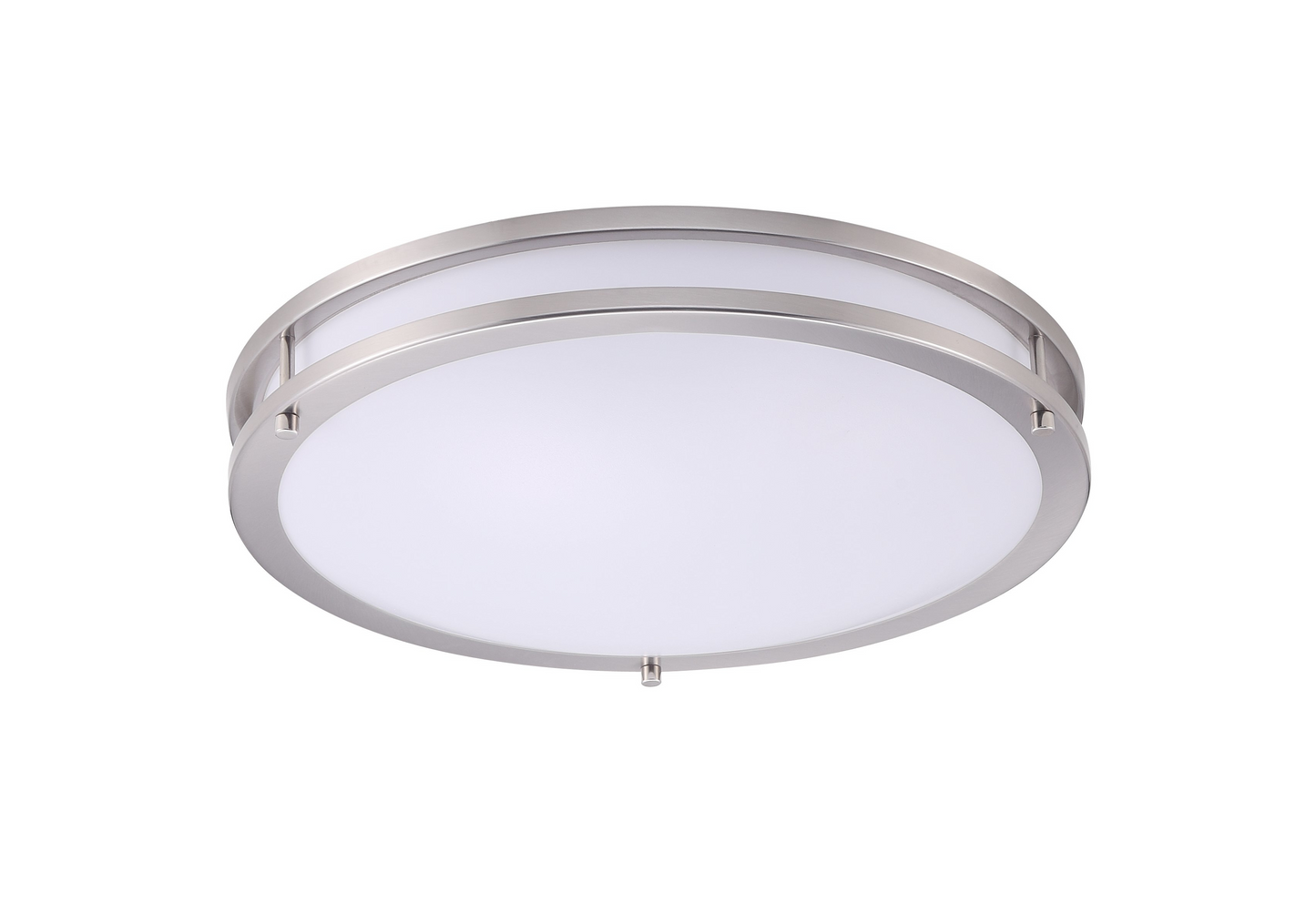 ASD Lighting LED Double Ring Flushmount 16inch 24W 120-277V Triac 3000/4000/5000K Nickel ETL
