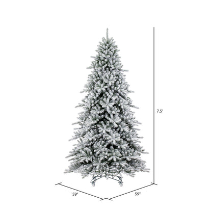 Vickerman 7.5' x 59" Flocked Bavarian Pine Artificial Unlit Christmas Tree.