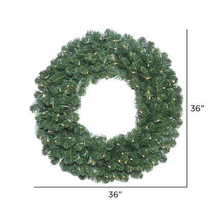 Vickerman 36" Oregon Fir Double Door Artificial Christmas Wreath in Halves Clear Dura-lit Incandescent Mini Lights