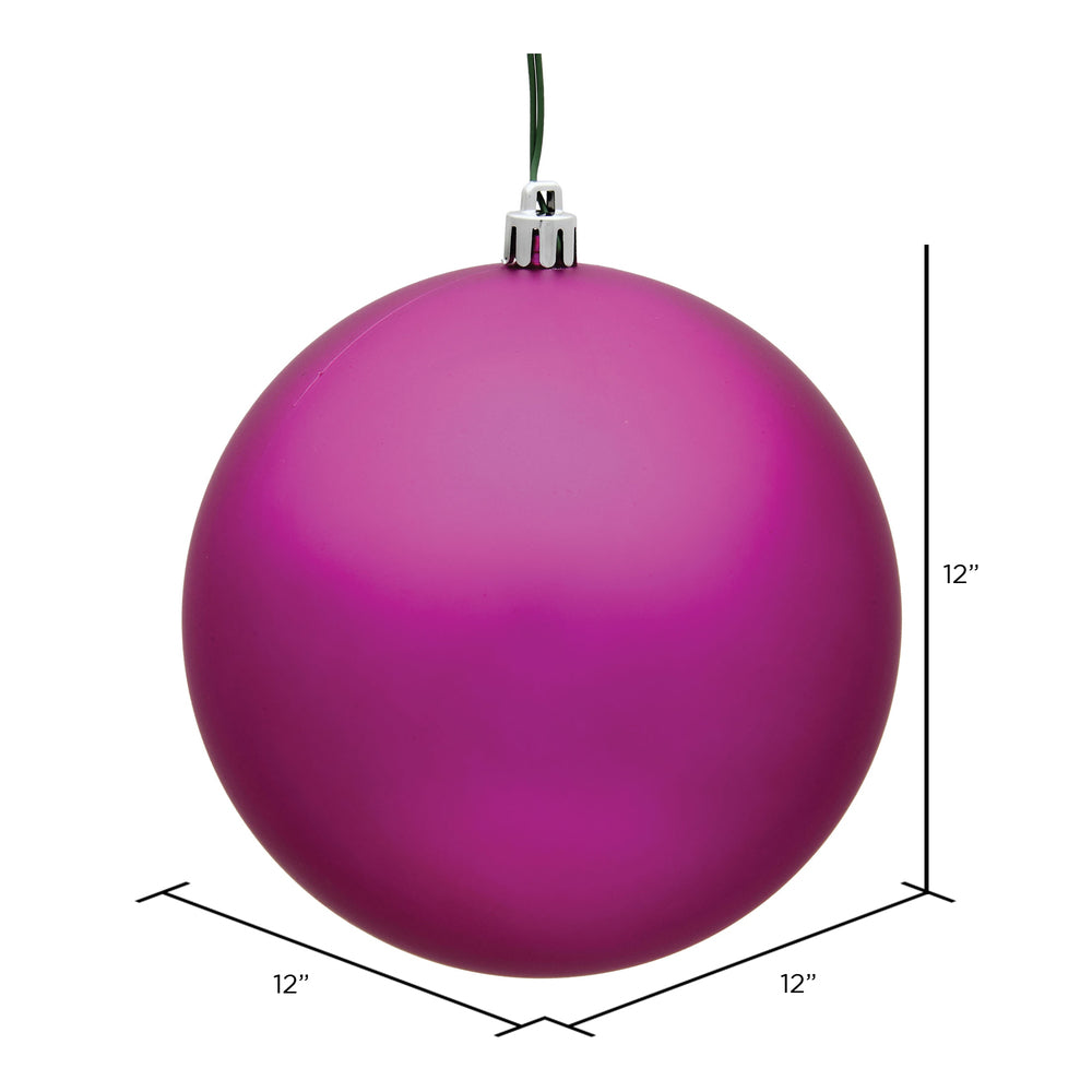 Vickerman 12" Fuchsia Matte Ball Ornament