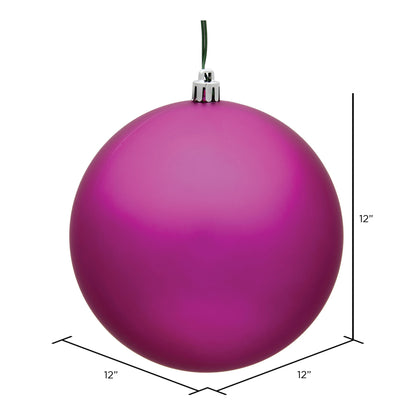 Vickerman 12" Fuchsia Matte Ball Ornament