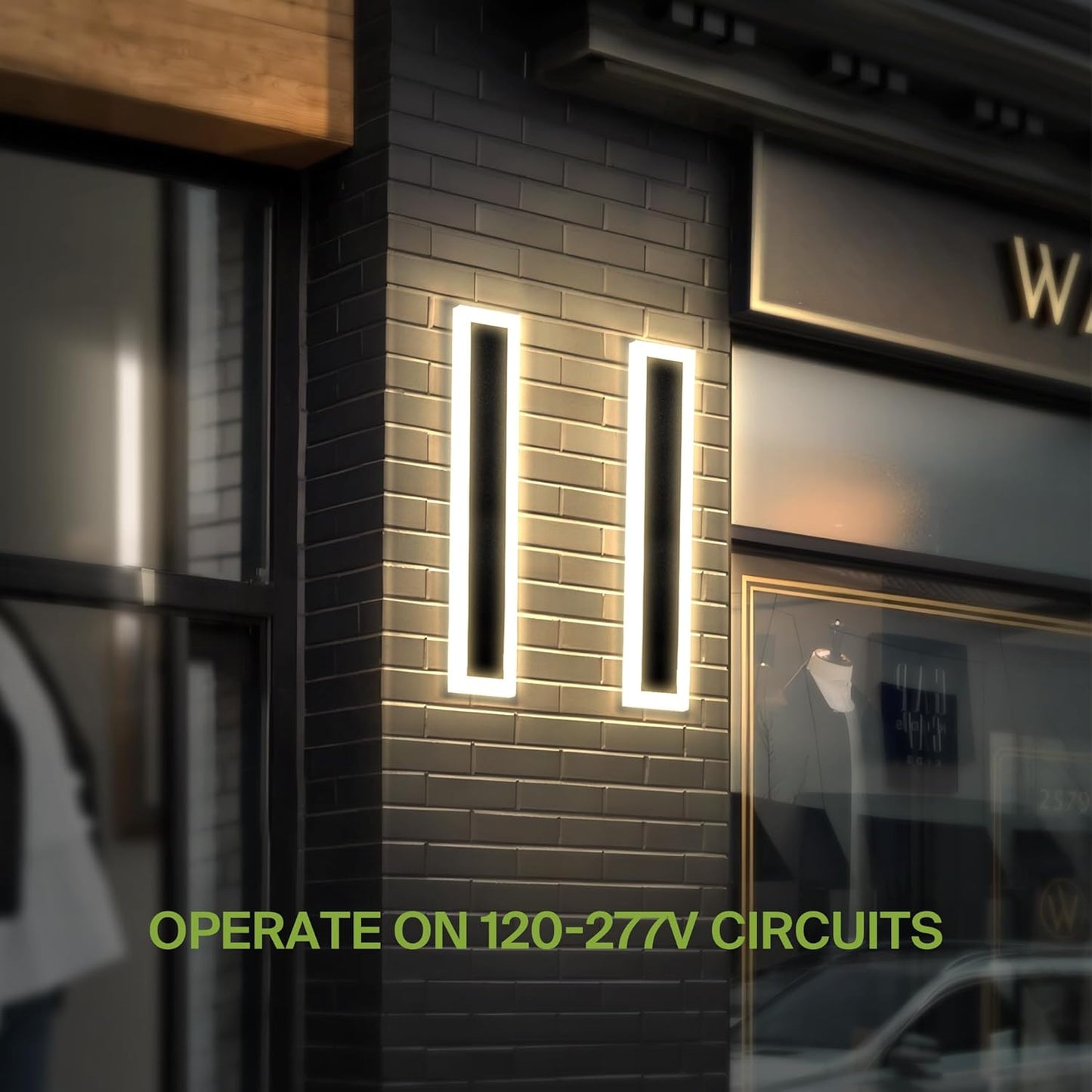ASD Lighting LED Outdoor Wall Sconce wide acrylic 36" 30W 120-277V CCT Selectable 3000/4000/5000K Dimmable Black ETL