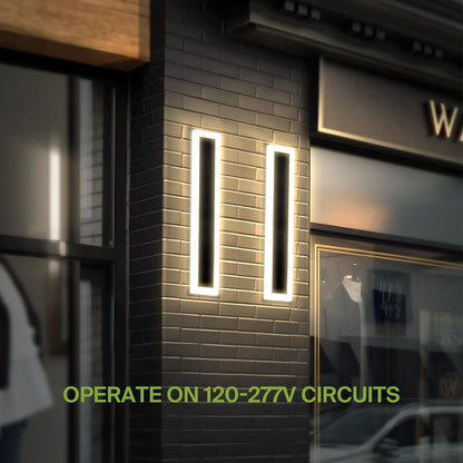 ASD Lighting LED Outdoor Wall Sconce wide acrylic 36" 30W 120-277V CCT Selectable 3000/4000/5000K Dimmable Black ETL