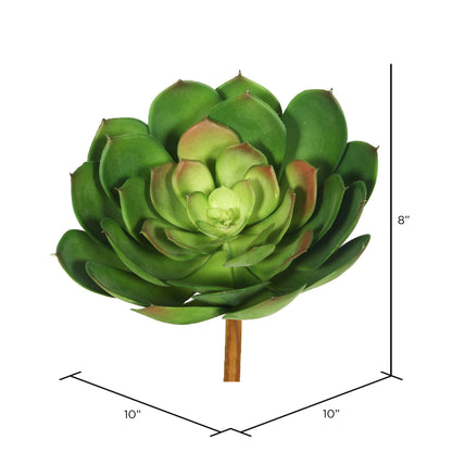 Vickerman 8" Artificial Green Succulent Stem Set of 3