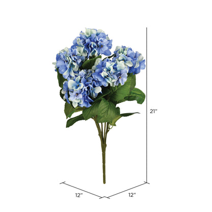 Vickerman 21" Artificial Blue Hydrangea Bush.