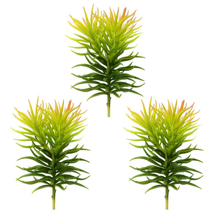Vickerman 8" Artificial Green Crassula Tetragona Pick Set of 3