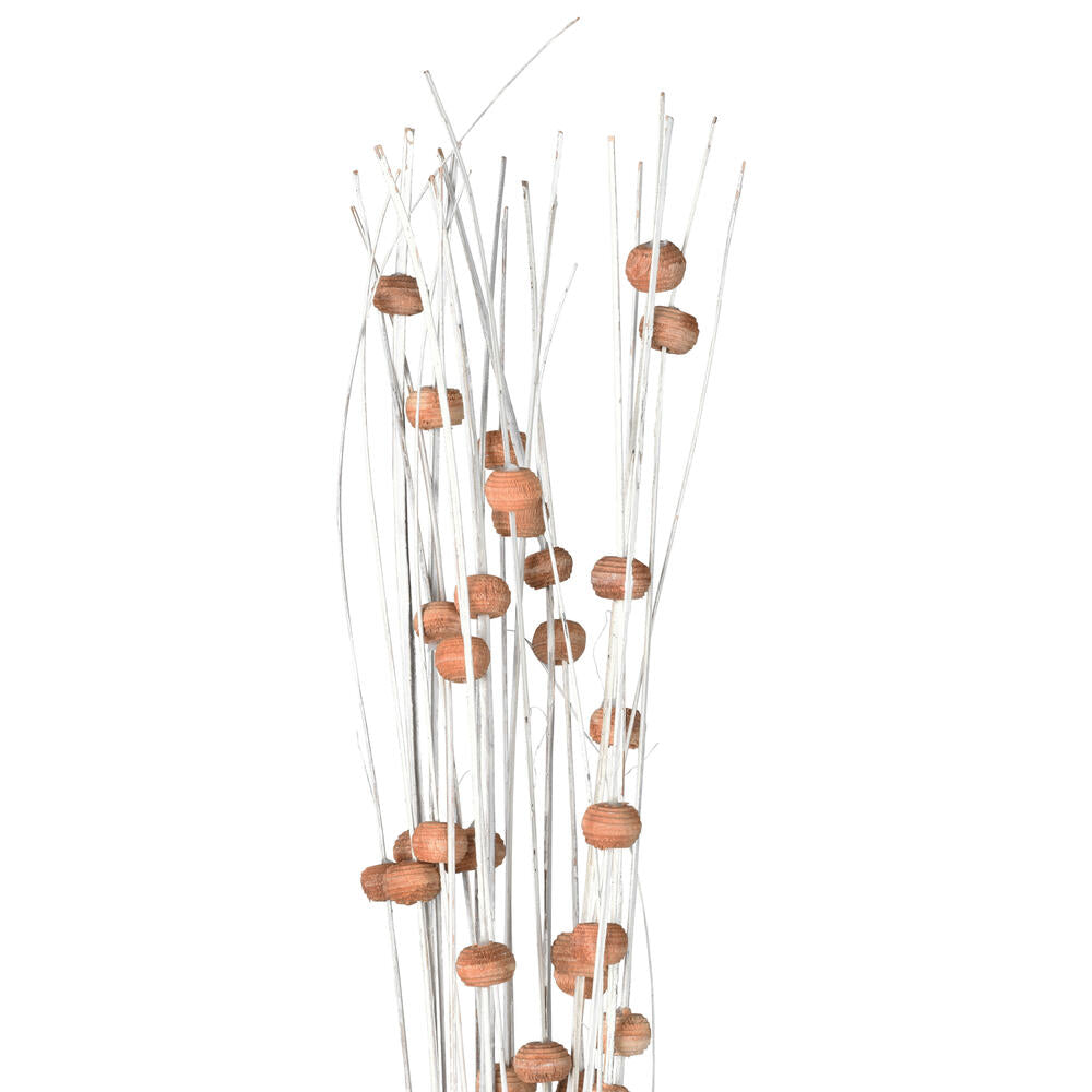 Vickerman Natural Botanicals 32" Natural Dried Ting with Cream Wood Bead- 24 sticks/polybag.