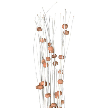 Vickerman Natural Botanicals 32" Natural Dried Ting with Cream Wood Bead- 24 sticks/polybag.