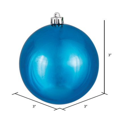 Vickerman 3" Turquoise Shiny Ball Ornament 32 per Box