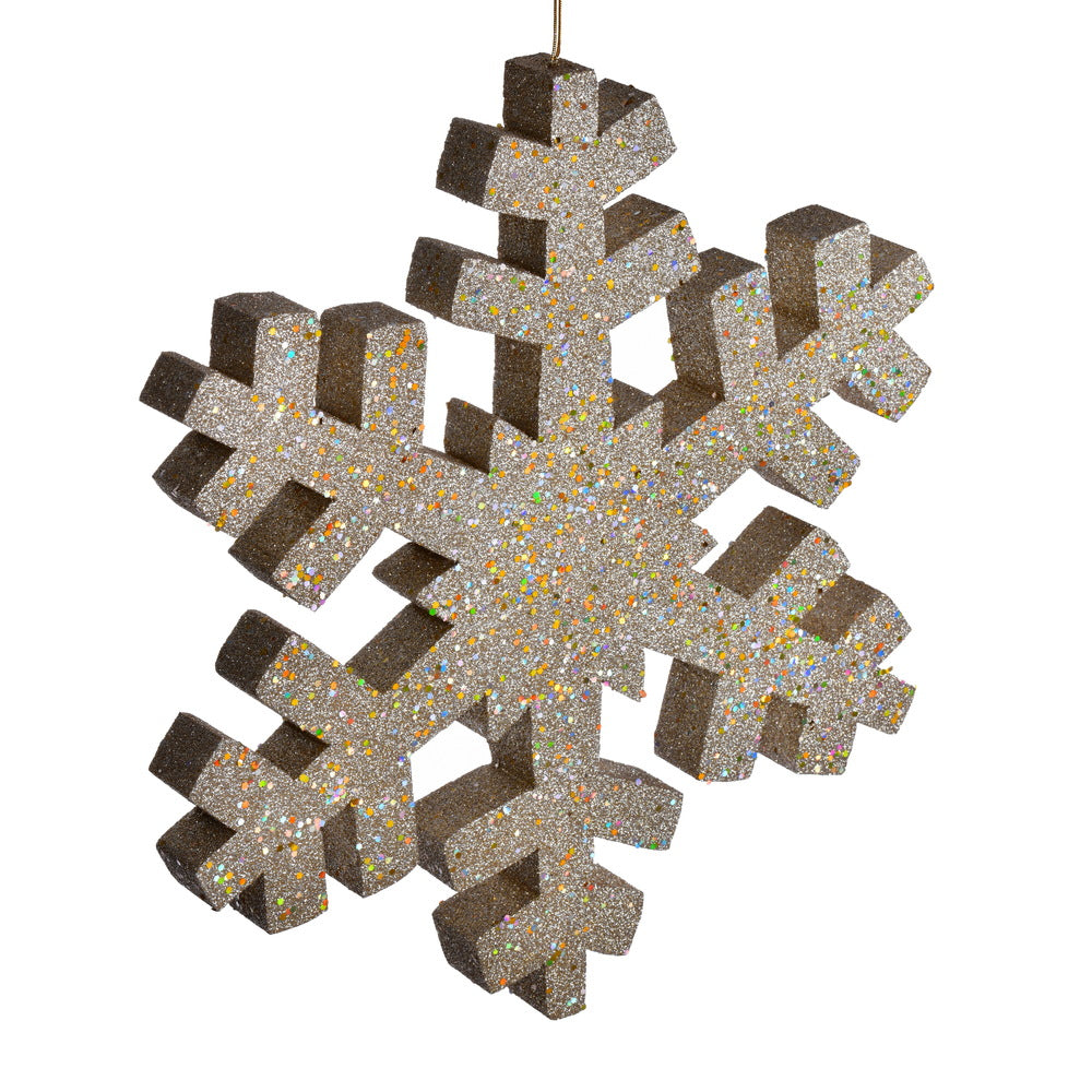 Vickerman 18" Champagne Glitter Snowflake Christmas Ornament