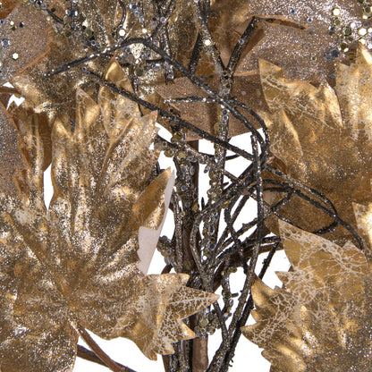 Vickerman 38" Champagne Maple Leaf Artificial Christmas Teardrop Unlit