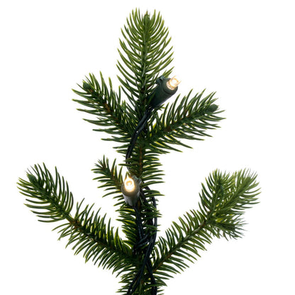 Vickerman 24" x 14" Cobby Spruce Artificial Pre-Lit Christmas Tree with 192 PE Tips, Battery Operated Warm White Lights