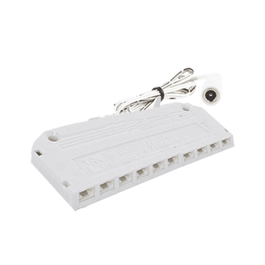 Westgate 10-Port Splitter For 12V Slim Puck Series, White, Undercabinet Lighting, White Finish