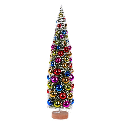 Vickerman 24" Vintage Tabletop Frosted Green Artificial Christmas Tree Multi-colored Ornament