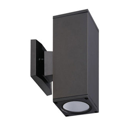 ASD Lighting BULB Square Outdoor Wall Cylinder, Up and Downlight Fixture, 120V, 60W Max, 11.81", 50°, Bronze Finish