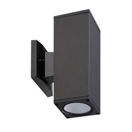 ASD Lighting BULB Square Outdoor Wall Cylinder, Up and Downlight Fixture, 120V, 60W Max, 11.81", 50°, Bronze Finish