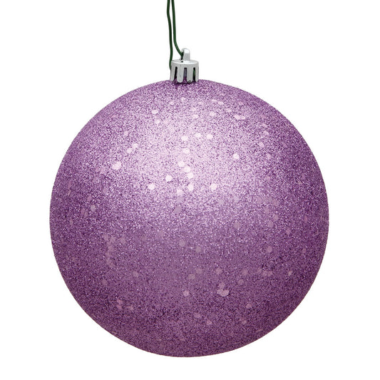 Vickerman 12" Orchid Glitter Sequin Ball Christmas Ornament with Drilled and Wired Cap