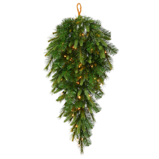 Vickerman 36" Cashmere Artificial Christmas Teardrop with Warm White Battery Operated LED Lights